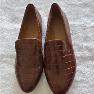 J Crew New Elegant Brown Leather Slip-On Loafers